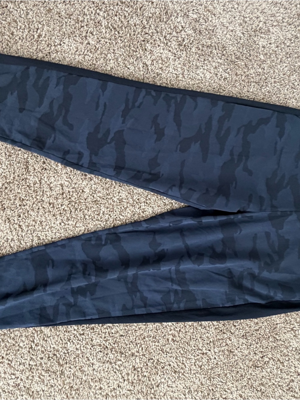 Athleta Navy Textured Waistband Leggings